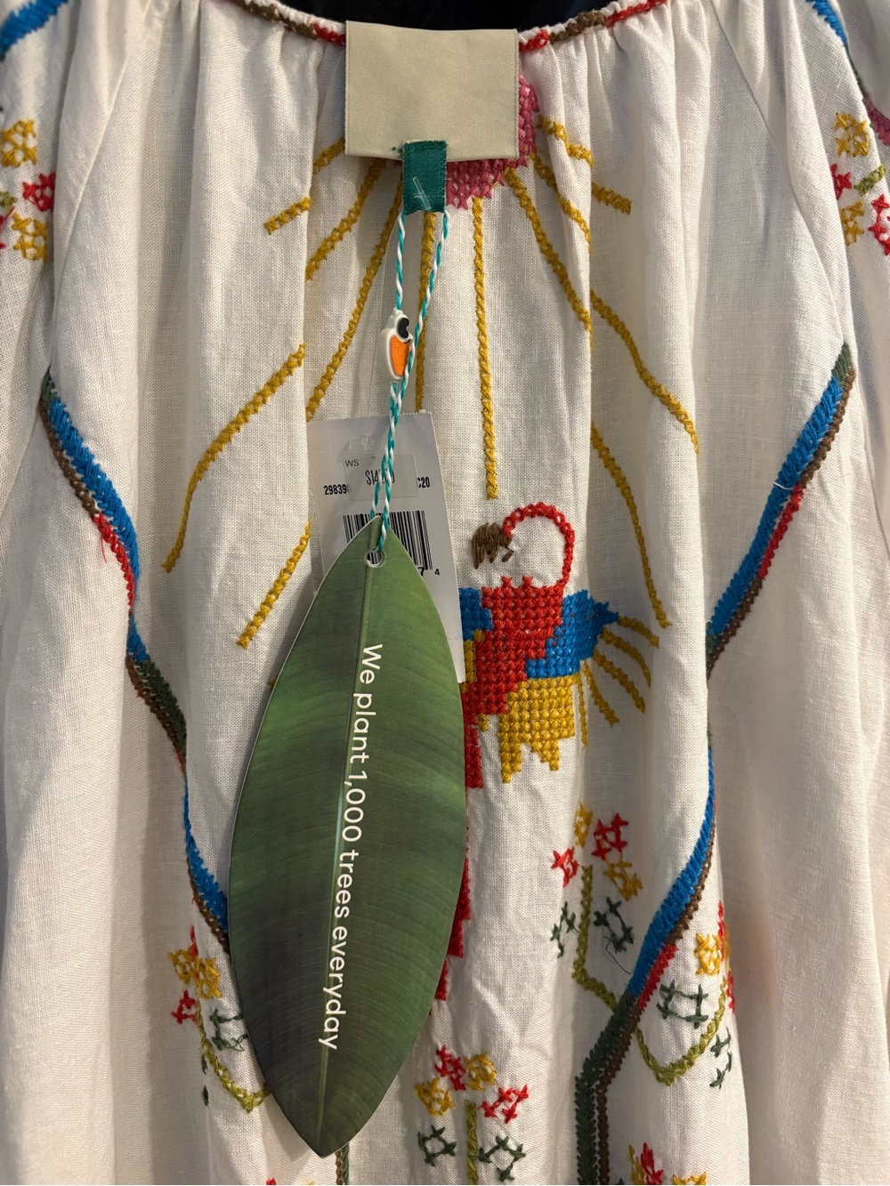 NWT Farm Rio Macaw Tassel-Tie Embroidered Maxi Dress Size M - Picture 11 of 16
